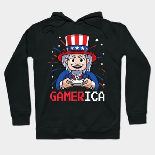 4th of July Uncle Sam Video Gamer Hoodie